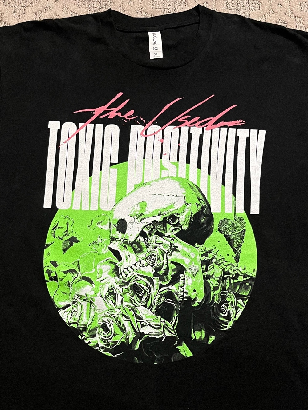 '23 The Used Band Toxic Positivity Sudio Album Green Skull Wild Graphic Tee